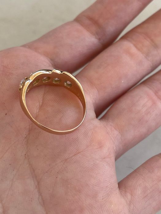 Vintage 18K Rose Gold Diamond Ring