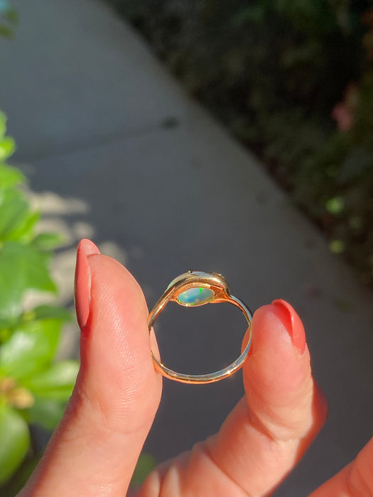 18k opal diamond ring size 7.75
