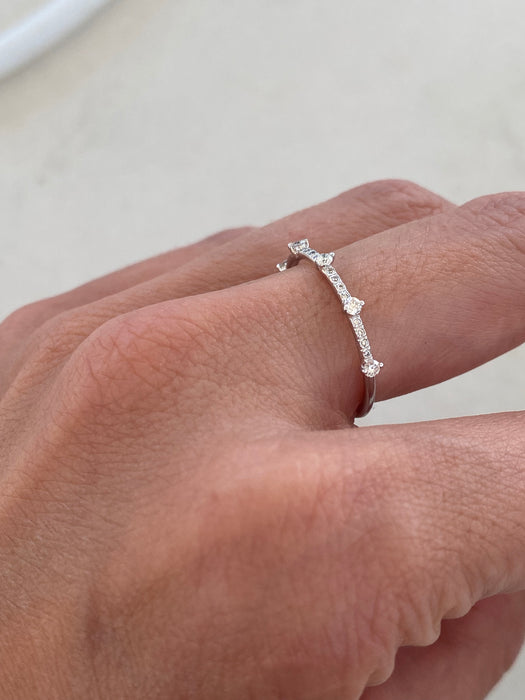 14K White Gold Lab Diamond Stacker Ring