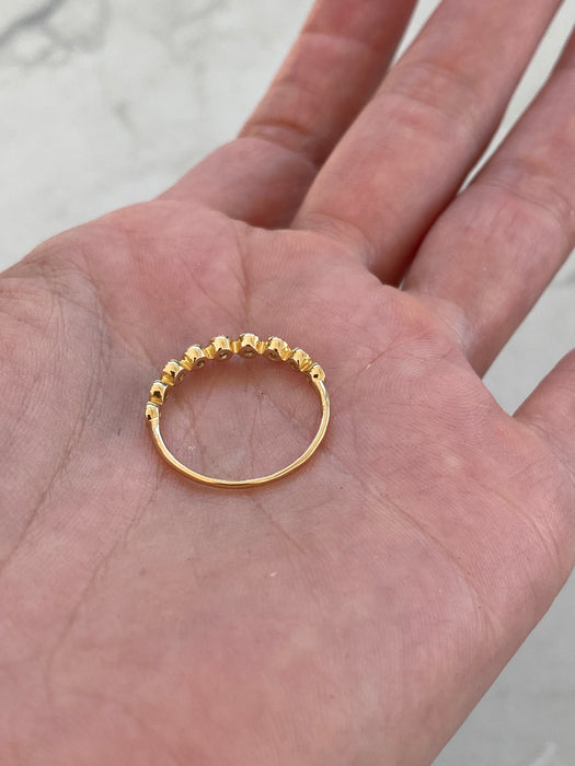14K Gold Milgrain Bezel-Set Lab Diamond Ring