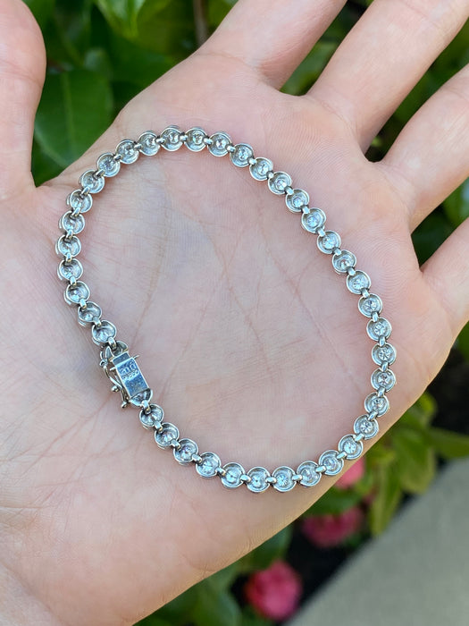 Vintage Platinum 850 Bezel Set 2 TCW Diamond Tennis Bracelet