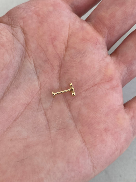 14K Lab Diamond Curve Stud Earring