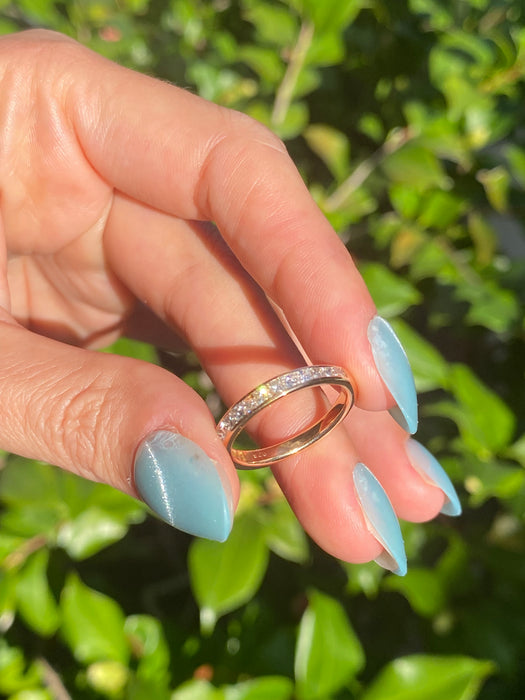 18k rose gold princess cut diamond ring size 6.25