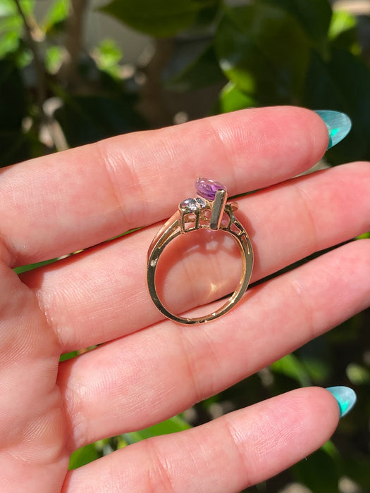 10k amethyst diamond ring size 7.25