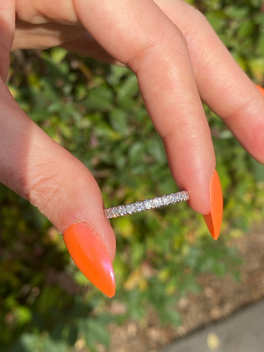 Vintagw Platinum 900 1.05 TCW Diamond Eternity Ring Size 6