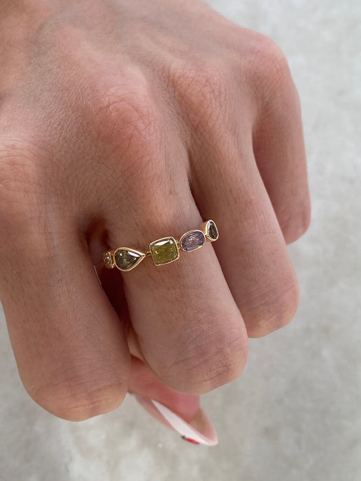 14K Gold Fancy Color Diamond Bezel Ring – 1.06 TCW