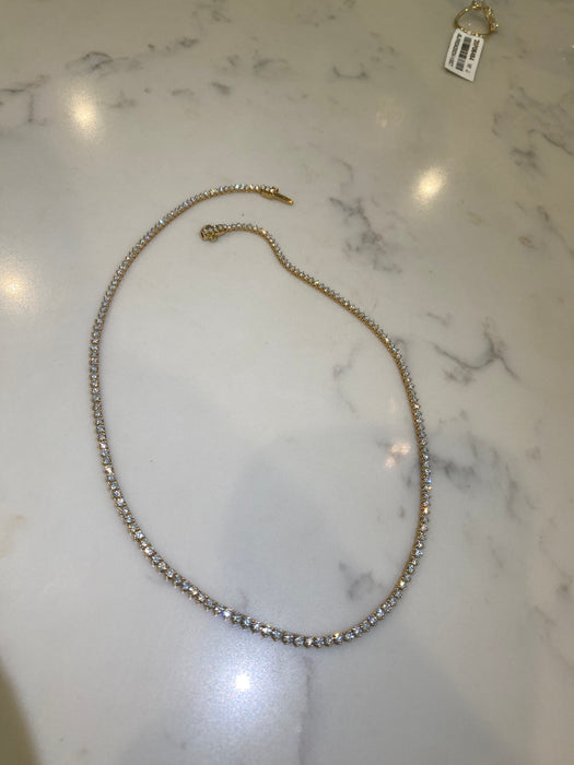 14K Gold Graduated Lab Diamond Tennis Necklace | 7.10 CTW | E/VS | 16”