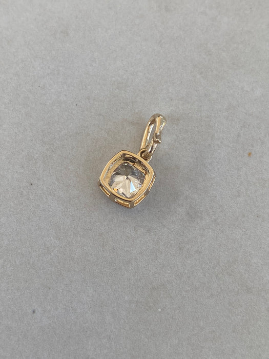 14K Gold 1.06 TCW Cushion Lab Diamond Charm