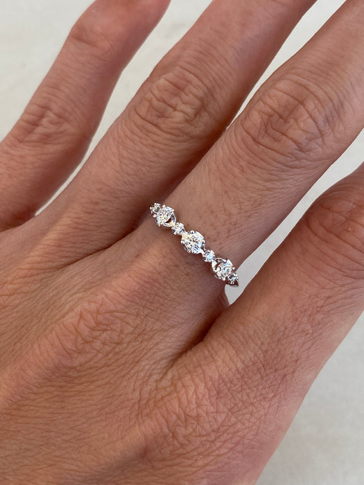 14K White Gold Lab Diamond Stacker Ring