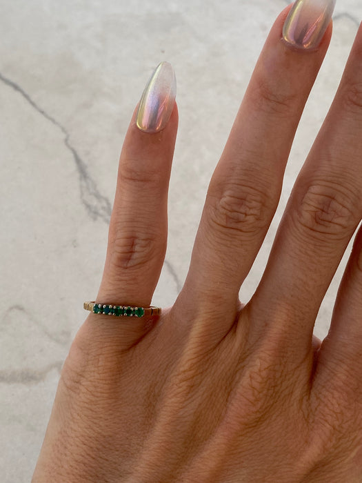Vintage 14K Two-Tone Emerald Ring