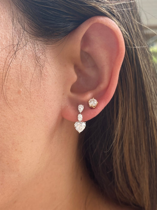 14K White Gold 2.10 CTW Lab Diamond Drop Earrings