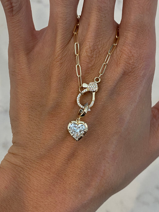 14K Gold Lab Diamond Heart Charm