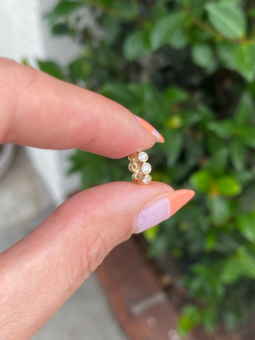 14k bezel set diamond oval charm spacer rondelle