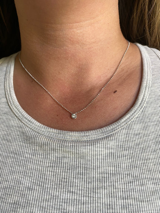 14K White Gold Lab Diamond Necklace