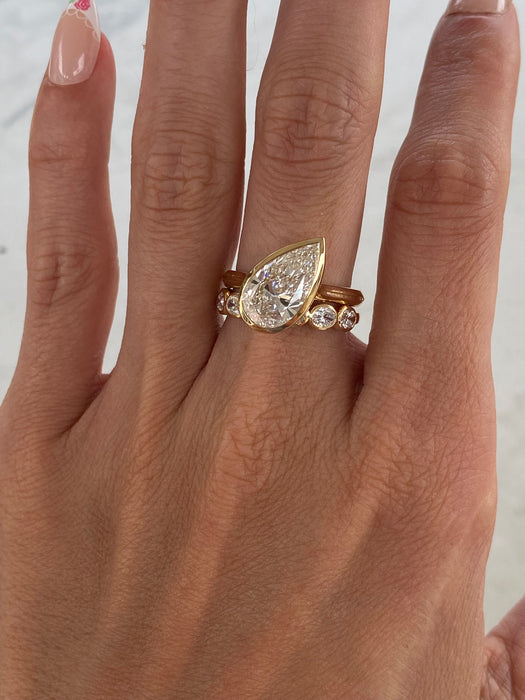 14K Gold 3.01 CT Pear Lab Diamond Ring IGI Certified