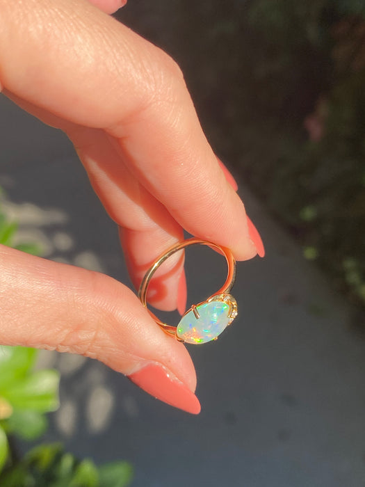 18k opal diamond ring size 7.75