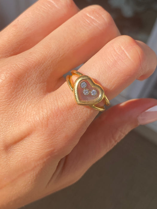 Vintage 18k Chopard Happy Diamonds Heart Ring