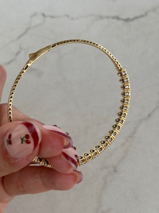 14K Flexible Pear Lab Diamond Bangle Bracelet – 5 CTW
