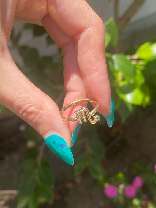 14k scorpio zodiac ring size 6.25