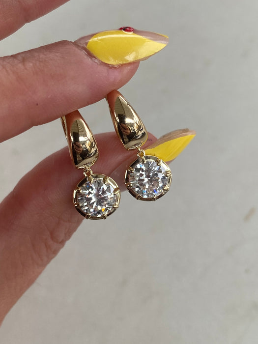 14K Gold Chunky Lab Diamond Huggy Earrings – 3.0 CTW D/VS