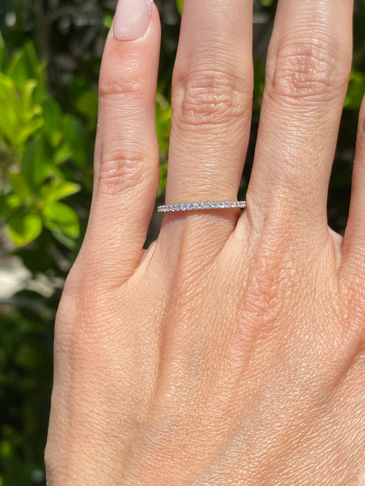 Vintage 18K Gold Natural Diamond 3/4 Eternity Ring