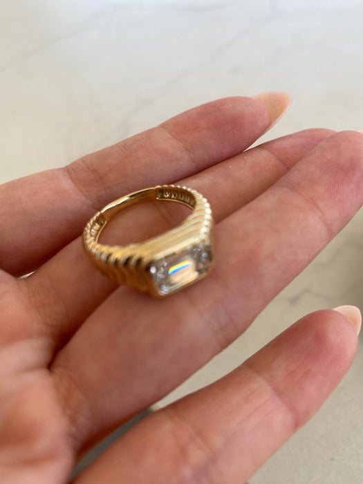 14K Gold IGI Certified 2 Carat Emerald Cut Lab Diamond Ring