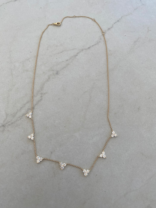 14K Gold 1.6 Carat Lab-Grown Diamond Station Necklace