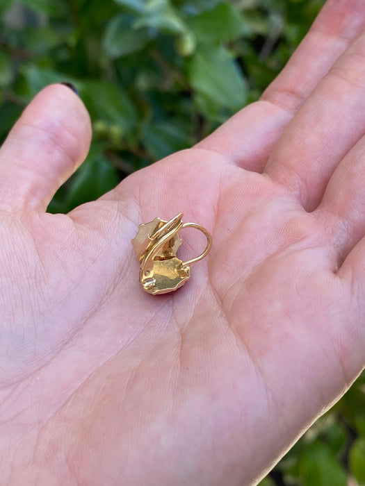14k unoaerre enamel lady bug leverback earrings
