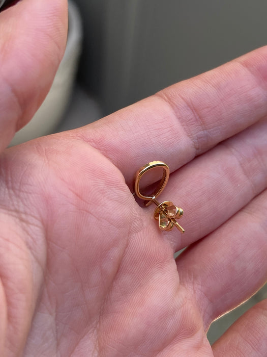 14k single earring diamond letter initial stud