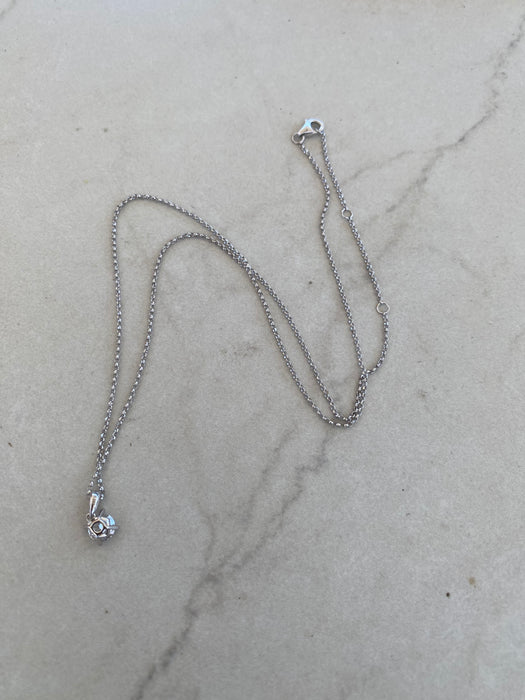 14K White Gold 0.6 TCW Lab Diamond Solitaire Necklace