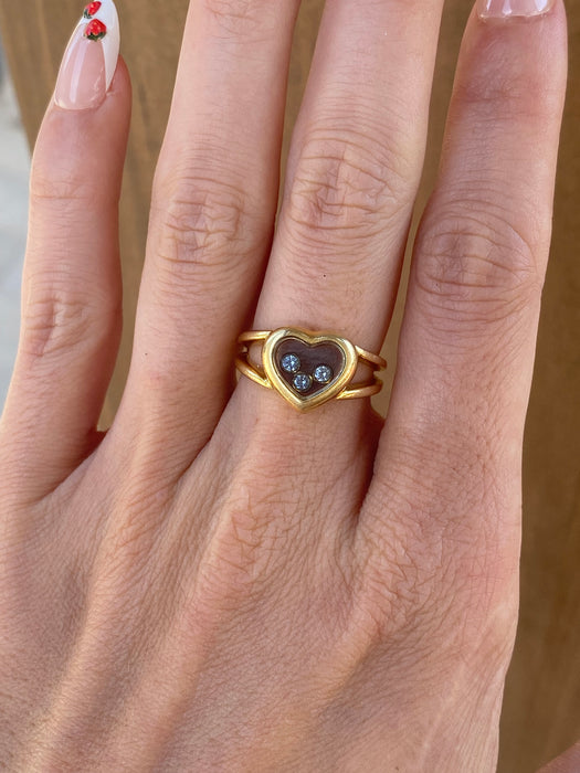 Vintage 18k Chopard Happy Diamonds Heart Ring
