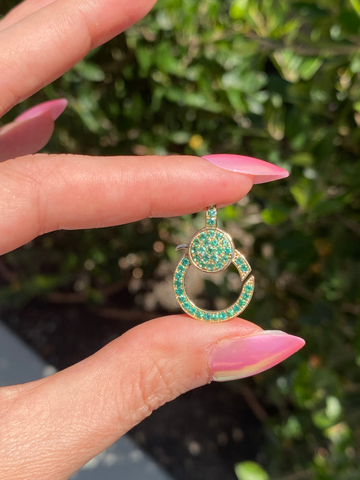 14K Gold Gemstone & Diamond Clasps