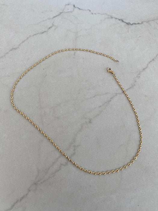 14K 2 TCW Natural Diamond Bezel Set Tennis Necklace