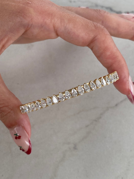 14K Flexible Pear Lab Diamond Bangle Bracelet – 5 CTW