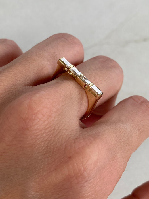 14K Baguette Lab Diamond Ring
