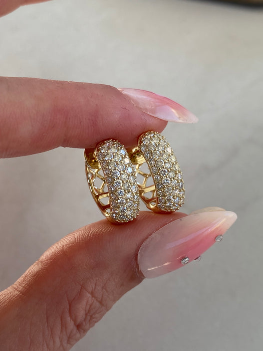 14K Gold Natural Diamond Hoop Earrings – 1.20 TCW