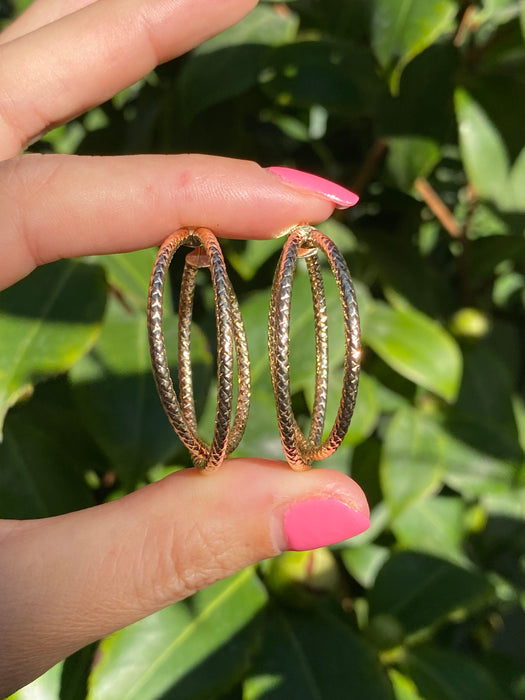 14k braided hoop earrings