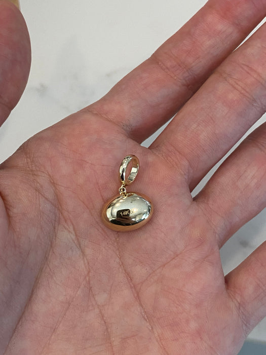 14K Gold Lab Diamond Oval Charm