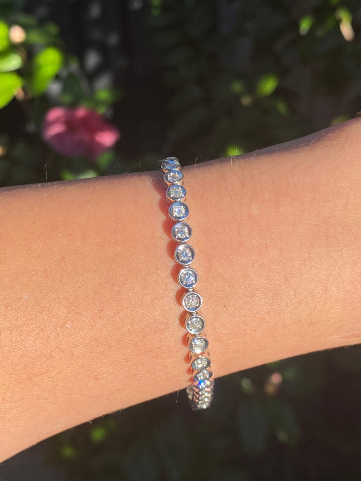 Vintage Platinum 850 Bezel Set 2 TCW Diamond Tennis Bracelet
