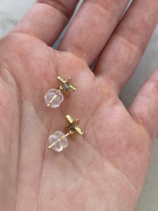 14K Gold Diamond Star Stud Earrings | 0.22 CTW Natural