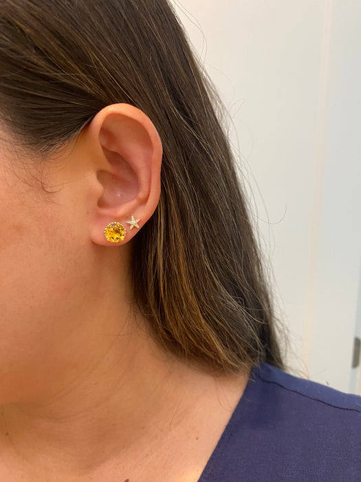 14k citrine stud earrings