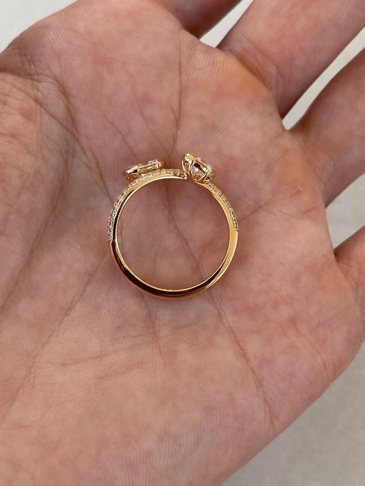 14K 1.2 TCW Wavy Lab Diamond Pavé Ring