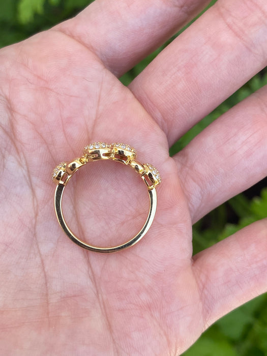 Vintage 18K Gold Diamond Dot Ring Size 7.25