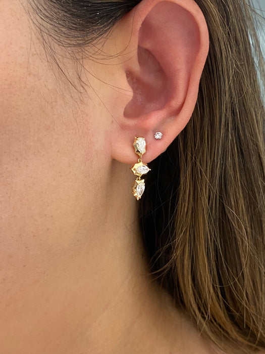 14K Gold Lab Diamond Pear & Marquise Dangle Earrings – 1.40 TCW