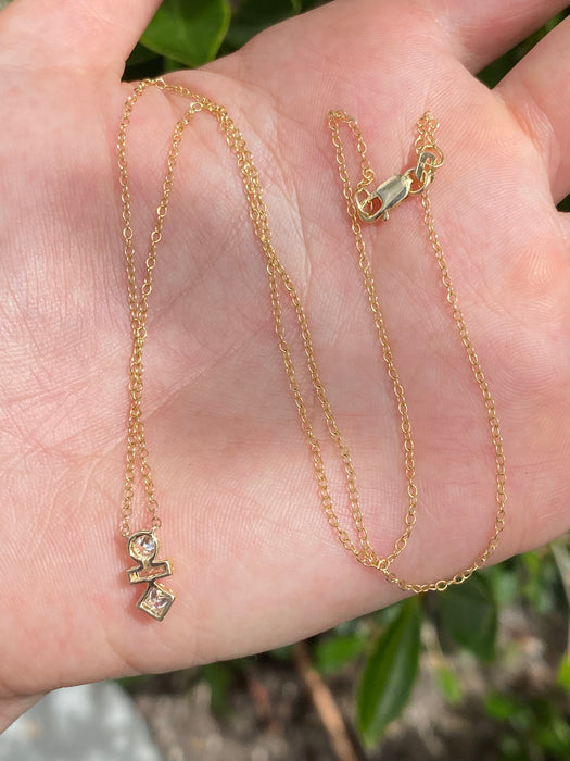 10K Yellow Gold Multi-Cut Lab Diamond Vertical Bar Necklace – 0.25 TCW