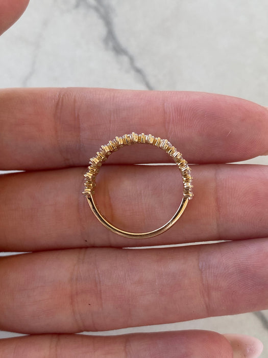 14K Gold 1.06 TCW Offset Baguette Lab Diamond Ring - IGI