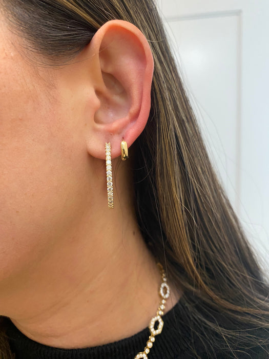 14k 2.5 carat lab diamond hoop earrings