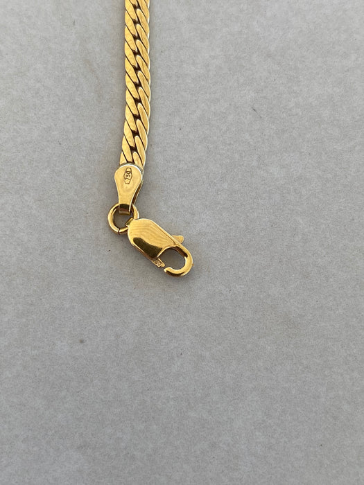 Vintage 18K Gold Rainbow Gemstone Herringbone Bracelet