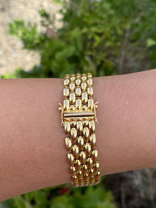 Vintage 14K Gold Panther Link Bracelet