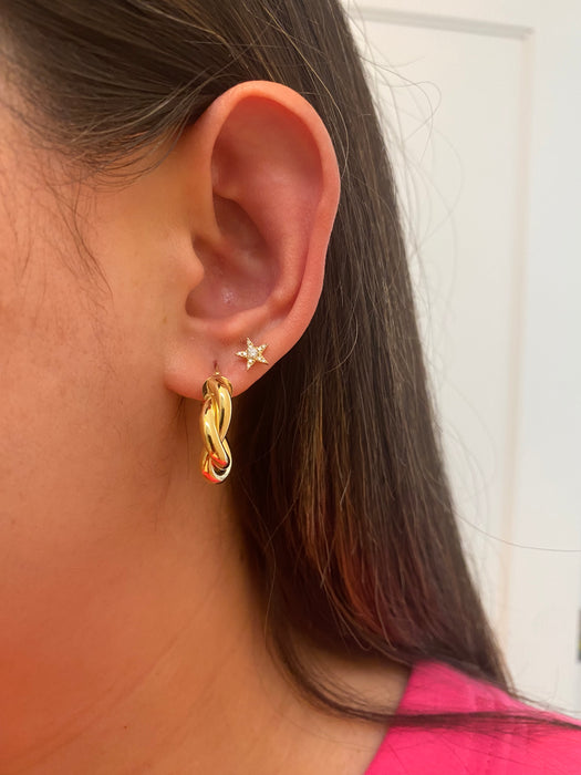 14k twist hoop earrings